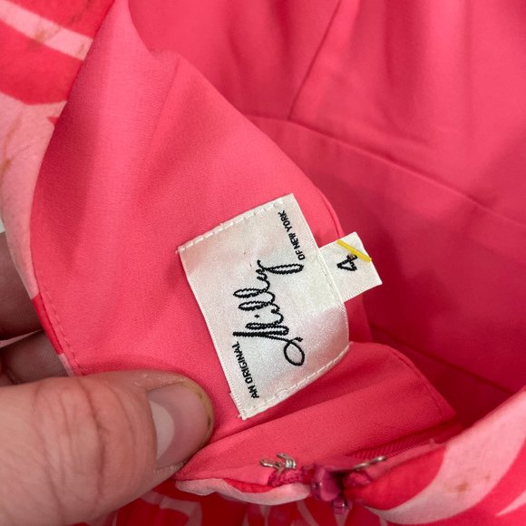 Milly of New York Women's Size 4 Pink Whimsical Sun Dress Sleeveless 100% Silk - Picture 10 of 11